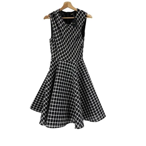 NEW Maje Reine Plaid Dress Sz 3/L - Picture 4 of 10